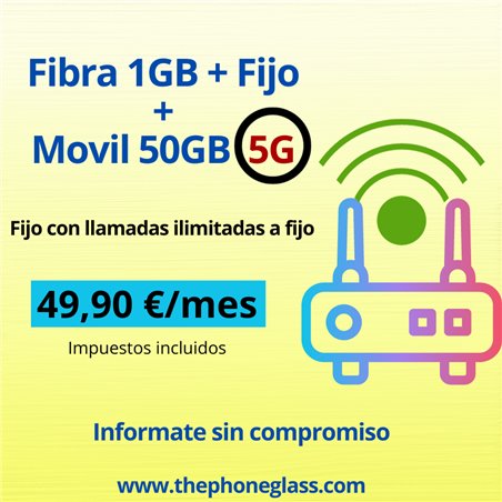 FIBRA 1GB + FIJO + MOVIL 50 GB