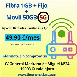 FIBRA 1GB + FIJO + MOVIL 50 GB FIBRA 1GB + FIJO + MOVIL 50 GB