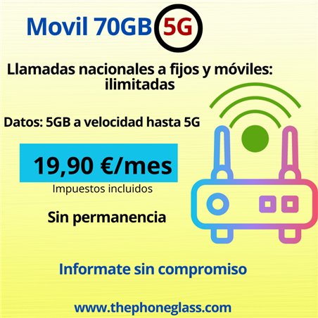 LINEA MOVIL 70 GB
