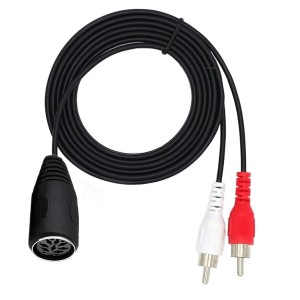 Adaptador de cable convertidor de audio DIN hembra a 2RCA macho de 8 pines