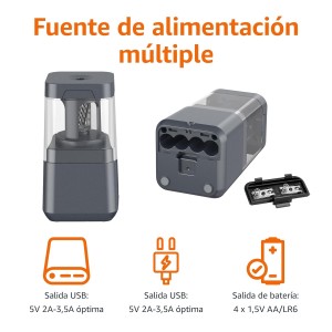 Amazon Basics Sacapuntas eléctrico portátil, hoja en espiral