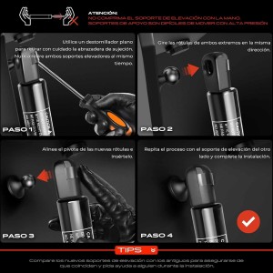 Frankberg 2x Amortiguadores de gas portón trasero Compatible con Clio II BB CB Todos los Motores