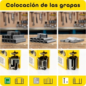 Rapid NUNU Grapadora Manual 3 en 1 para Madera con 3.000 Grapas y clavos