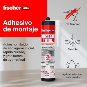 fischer Anclaje Total | Adhesivo de Montaje Híbrido | Agarre en 3 s & Curado 24–48 h