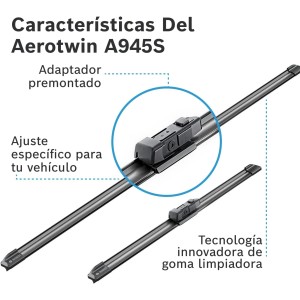 Escobilla limpiaparabrisas Bosch Aerotwin A945S, Longitud: 650mm/400mm