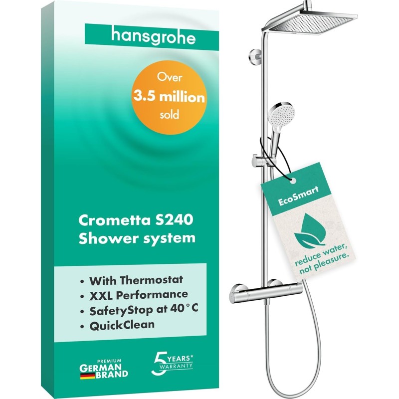 hansgrohe Crometta E - sistema de ducha ahorro de agua (EcoSmart)