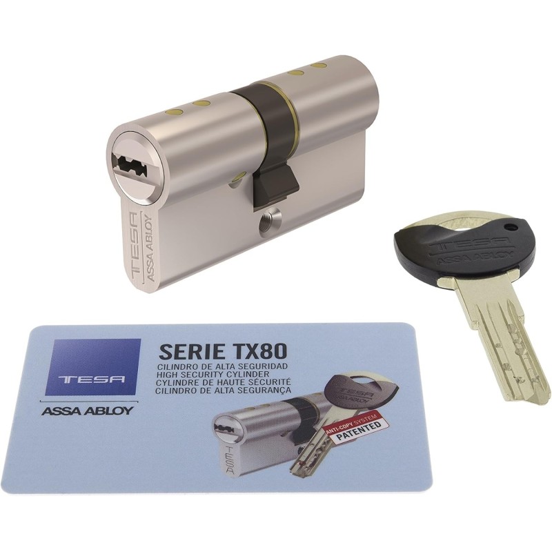 Tesa Assa Abloy, TX853070N, Cilindro de Alta Seguridad, TX80