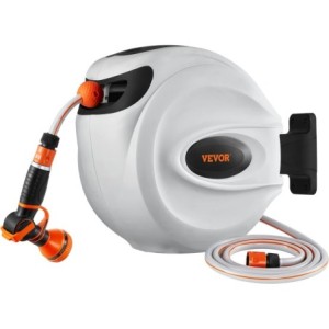VEVOR 20 m x 12 mm Carrete de Manguera Retráctil Giratorio de 180°