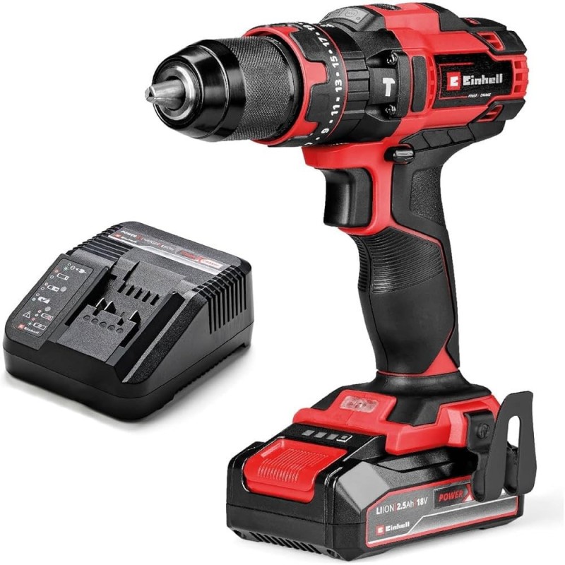 Einhell Taladro percutor con batería TE-CD 18/44 Li-i Power X-Change