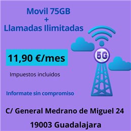 FINETWORK LINEA MOVIL 75GB + LLAMADAS ILIMITADAS