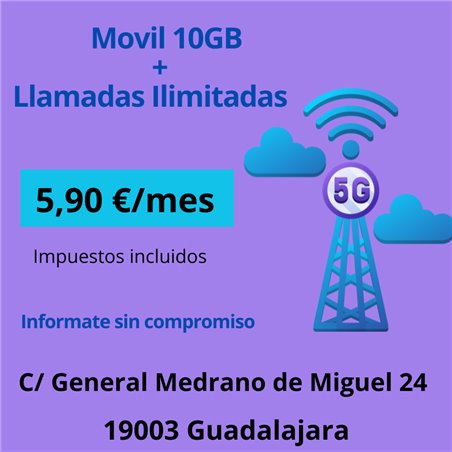 FINETWORK LINEA MOVIL 10GB + LLAMADAS ILIMITADAS