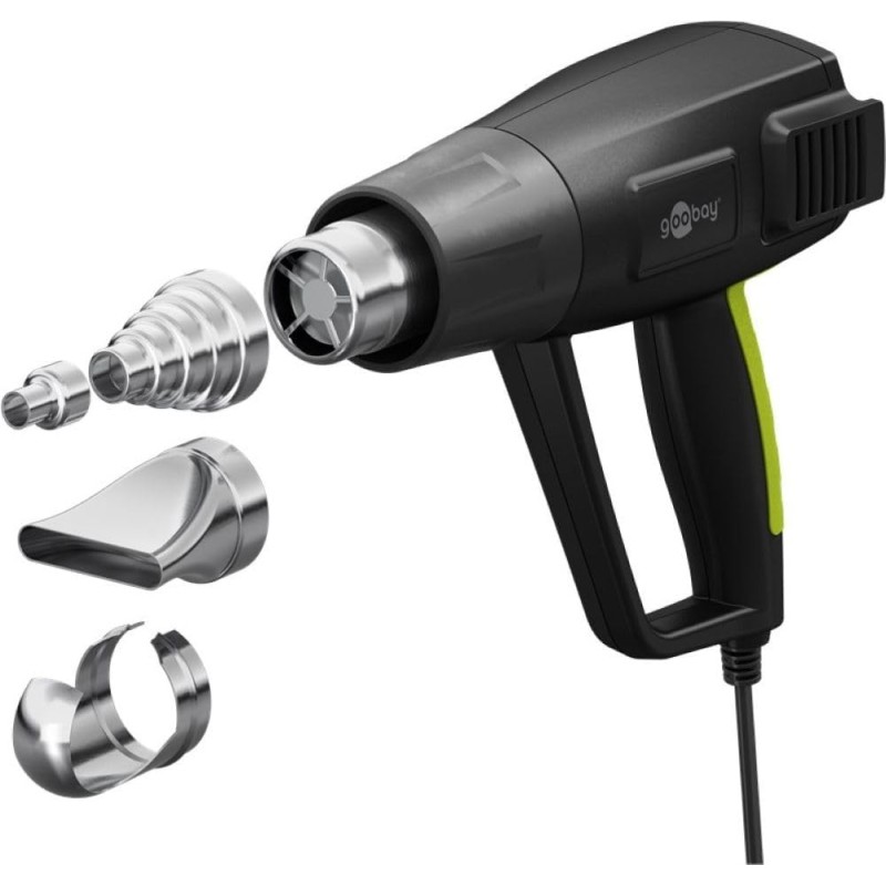 goobay Pistola de aire caliente 1500 W con pantalla LCD