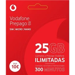 Tarjeta Sim Prepago Vodafone S , con Bono Prepago S