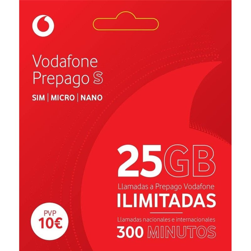 Tarjeta Sim Prepago Vodafone S , con Bono Prepago S