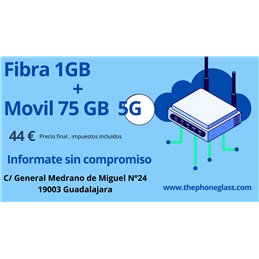 FIBRA 1GB + MOVIL 75 GB