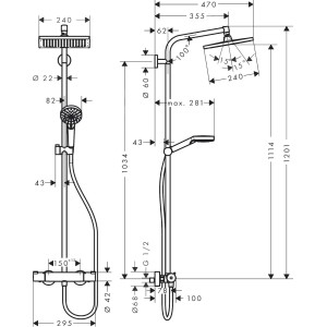 hansgrohe Crometta E - sistema de ducha ahorro de agua (EcoSmart)