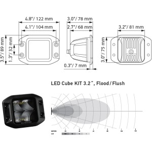 HELLA 1FA 358 176-831 LED-Faro de carretera - Black Magic Cube Kit 3.2" - 12/24V