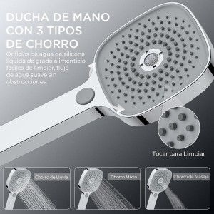 FORIOUS Set Grifo de Ducha Termostático, Set Columna de Ducha de Acero Inoxidable