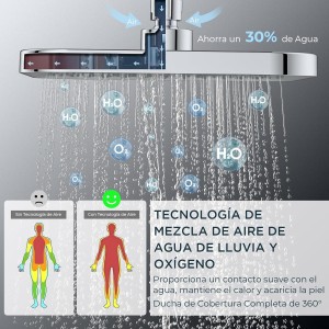 FORIOUS Set Grifo de Ducha Termostático, Set Columna de Ducha de Acero Inoxidable
