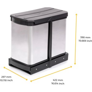 EMUCA - Contenedores de reciclaje Recycle Inox para cocina