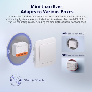 Interruptor WiFi Inteligente de 2 Vías,SONOFF MINIR4 4PCS mini Interruptor Inteligente Wifi