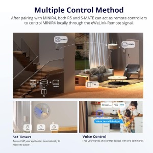 Interruptor WiFi Inteligente de 2 Vías,SONOFF MINIR4 4PCS mini Interruptor Inteligente Wifi