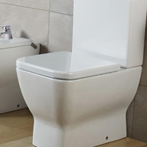Gala Emma Square Tapa y Asiento Fijo Inodoro - Forma Cuadrada - Caída Libre