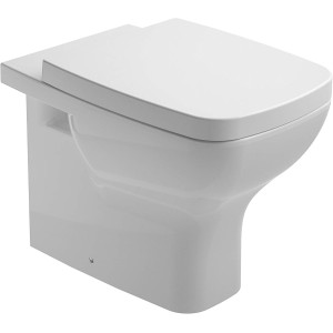 Gala Emma Square Tapa y Asiento Fijo Inodoro - Forma Cuadrada - Caída Libre