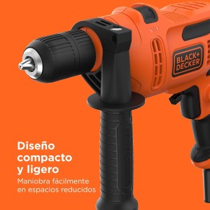 BLACK+DECKER Taladro percutor eléctrico 500W, potente 0-32.300 BPM