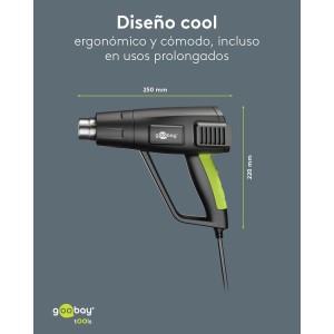goobay Pistola de aire caliente 1500 W con pantalla LCD