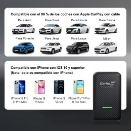 CarlinKit 2024 Adaptador Wireless CarPlay con Soporte de actualización OTA CarlinKit 2024 Adaptador Wireless CarPlay con Soporte de actualización OTA
