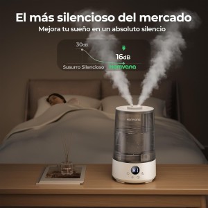 Homvana Humidificador Bebes Mocos y Tos, 3.6L Cool Mist Silencioso
