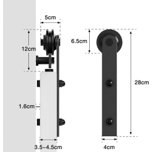 WINSOON 5FT/152CM Puerta Corredera Kit Herrajes Puertas Correderas