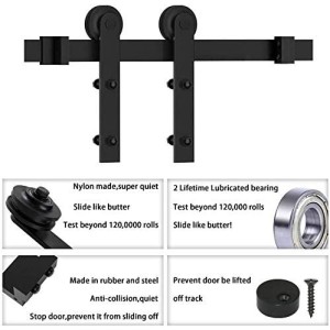 WINSOON 5FT/152CM Puerta Corredera Kit Herrajes Puertas Correderas