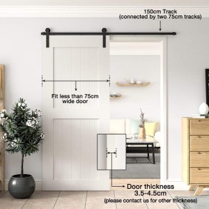WINSOON 5FT/152CM Puerta Corredera Kit Herrajes Puertas Correderas