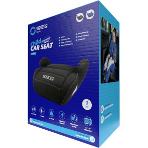 Sparco Alzador Infantil de Asiento de Coche Negro