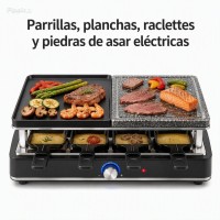 Parrillas, planchas, raclettes y piedras de asar eléctricas