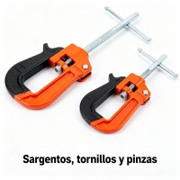Sargentos, tornillos y pinzas