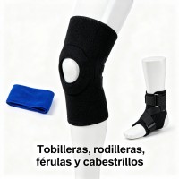 Tobilleras, rodilleras, férulas y cabestrillos